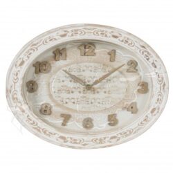 Orologio Maya ovale in legno decapato Coccole di Casa 40X5X30cm