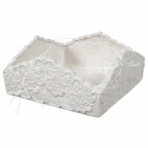 Coccole di Casa Porta Tovaglioli Quadrato in Ceramica Shabby Chic LINEA FLOWER