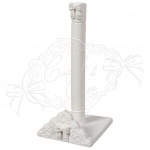 Porta Rotolo ” COLLEZIONE FIOCCO” H31x16x16 bianco Coccole di Casa
