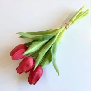 Mazzo 5 Tulipani Rossi Real Touch