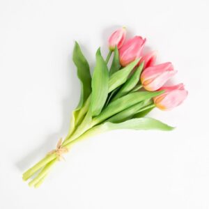 Mazzo 5 Tulipani Rosa Real Touch